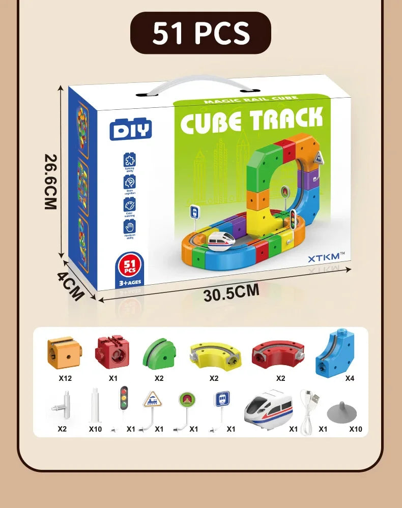 Educational Toys  Latest Assembly Magic Track Train Set Children'S Toys Non-Remote Control Rail Car Gift Box