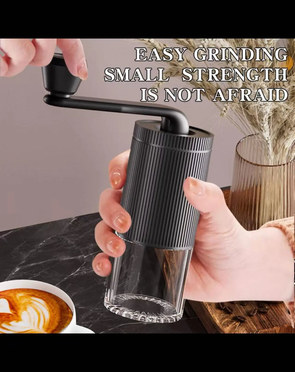 1 coffee bean grinder, portable grinder, bean grinder with adjustable thickness, office outdoor hand cranked coffee grinder