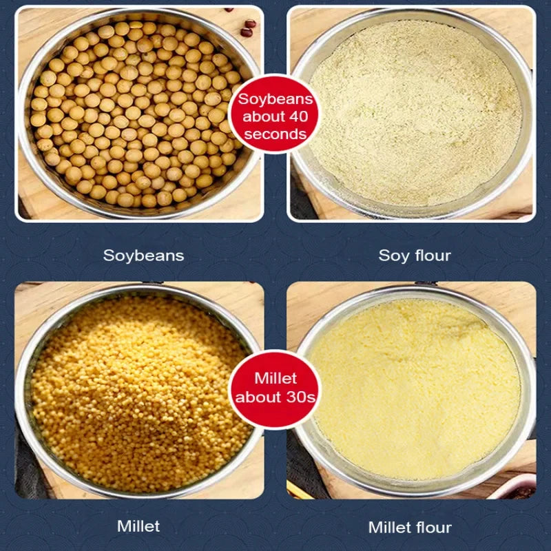 2025 New Coffee Bean Grinder Household Multifunctional Soybean Chili Grain Nut Grinder Kitchen Portable Food Processor 8 Blades