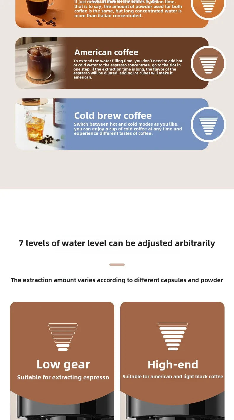 Automatic Capsule Coffee Machine Home Small Office Compatible With A Variety Of Capsule Espresso Machines