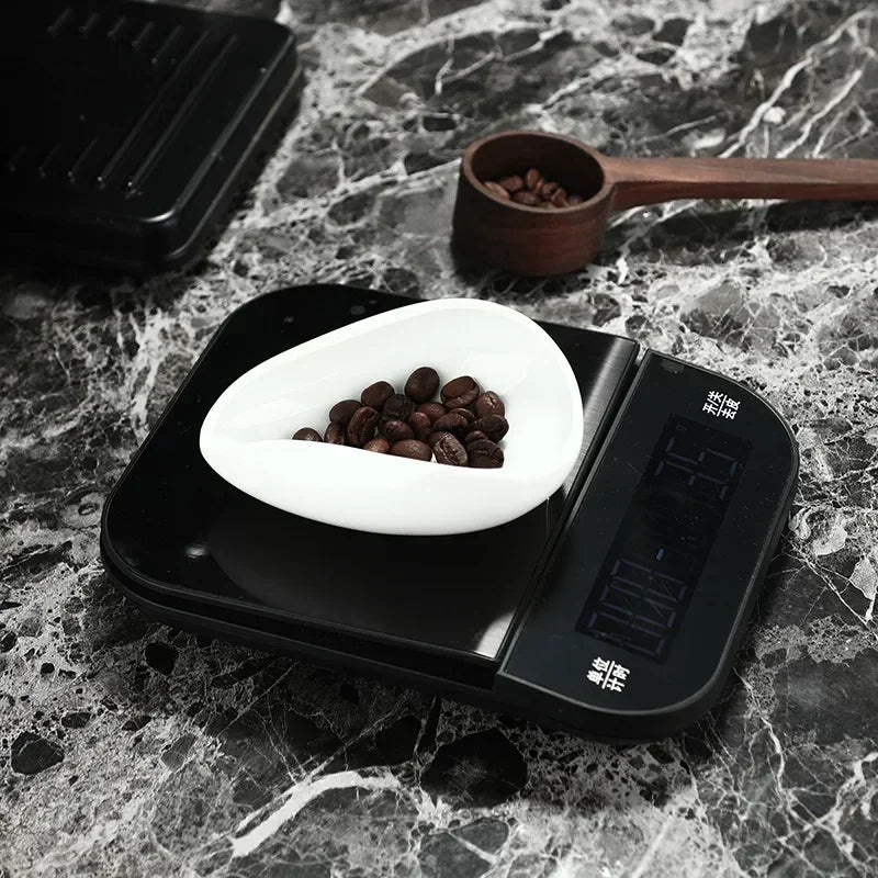 Coffee Bean Measuring Cup Ceramic Weighing Tray Coffee Powder Dosage Tray Suitable for Home Cafe Simple Coffee Tray Accessories