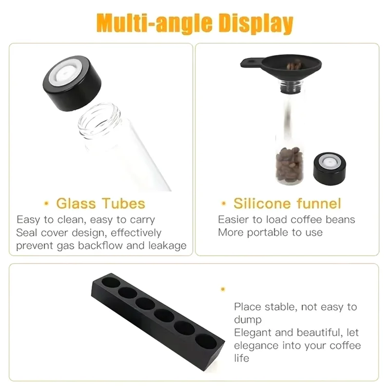 AFOURT-For Coffee Beans Portable Coffee Storage Jar Display Rack Espresso Accessories Tool