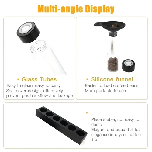 AFOURT-For Coffee Beans Portable Coffee Storage Jar Display Rack Espresso Accessories Tool