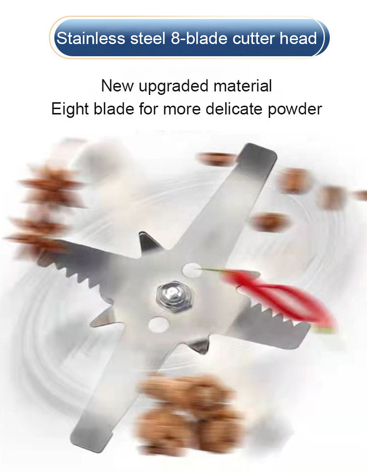 2025 New Coffee Bean Grinder Household Multifunctional Soybean Chili Grain Nut Grinder Kitchen Portable Food Processor 8 Blades