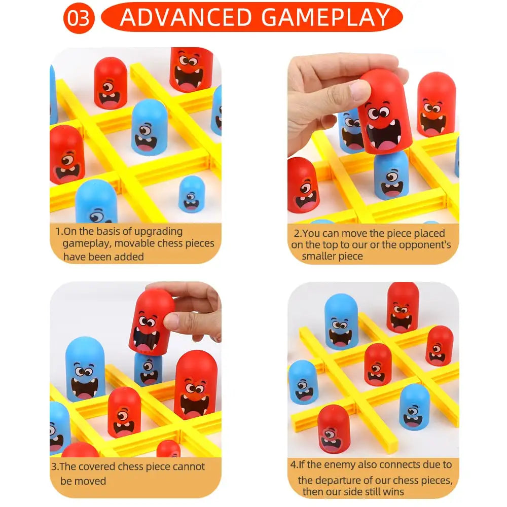 Funny Table Board Games Tic Tac Toe Intellectual Big Eating Small Chess Interactive Multiplayer Party Games Toys for Kids Adult