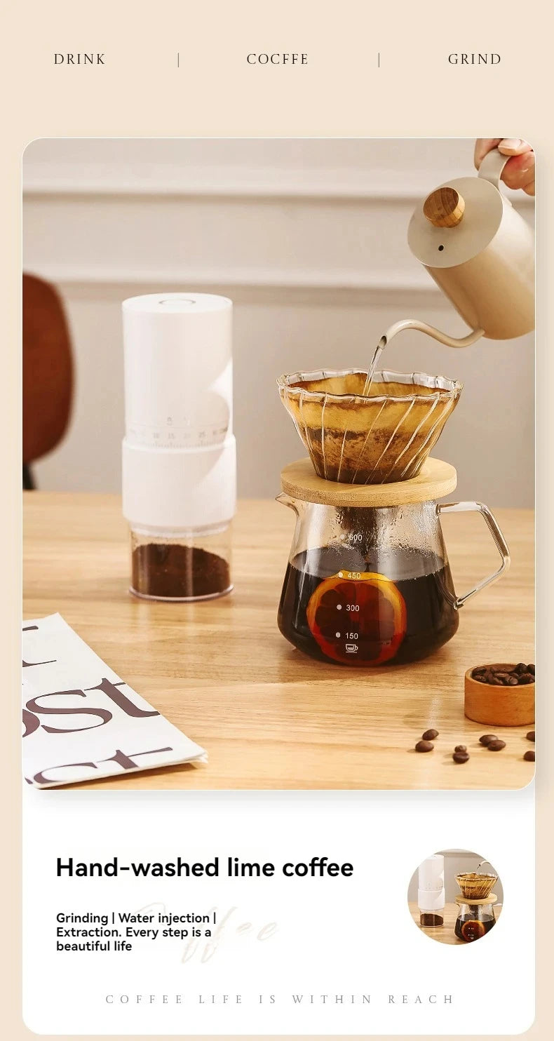 New Portable Electric\Manual Coffee Bean Grinder Household 30 Gears Externally Adjustable Coffee Machine Rechargeable Grinders