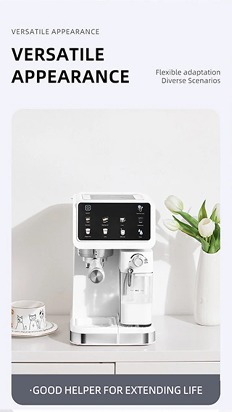 Italian Espresso Machine Household High-pressure Automatic Milk Foam Making Intelligent Color Screen Integrated Coffee Machine