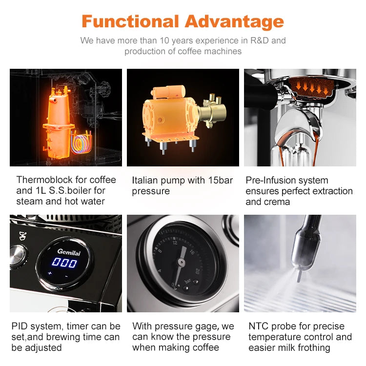 High Quality Professional Espresso Coffee Machines Multifunctional Home and Commercial Smart Coffee Maker