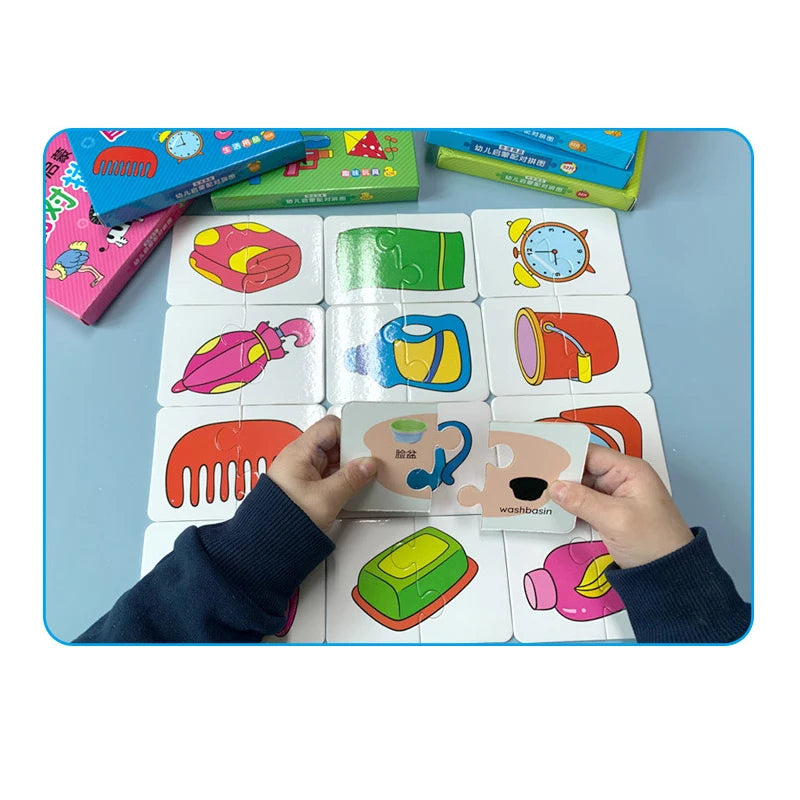 Montessori Cards Educational Toys for Children Learning Educational Puzzles Develop Cognitive Games for Babies Kids Baby Novel