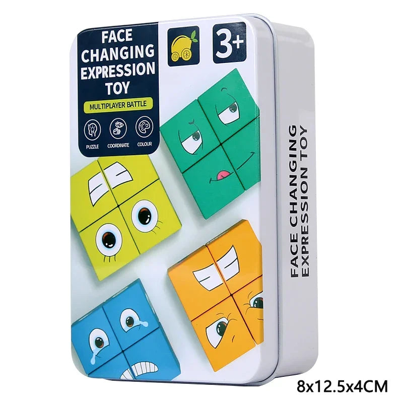 Kids Educational Toys Emotion Change Blocks Expressions Puzzles Children  Cube Games Early Learning Montessori Geometry Face