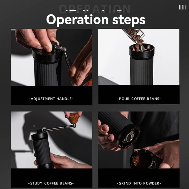 B82B-Coffee Bean Grinder,CNC Fine Steel Grinding Core, Hand-Cranked Portable Folding Coffee Mill