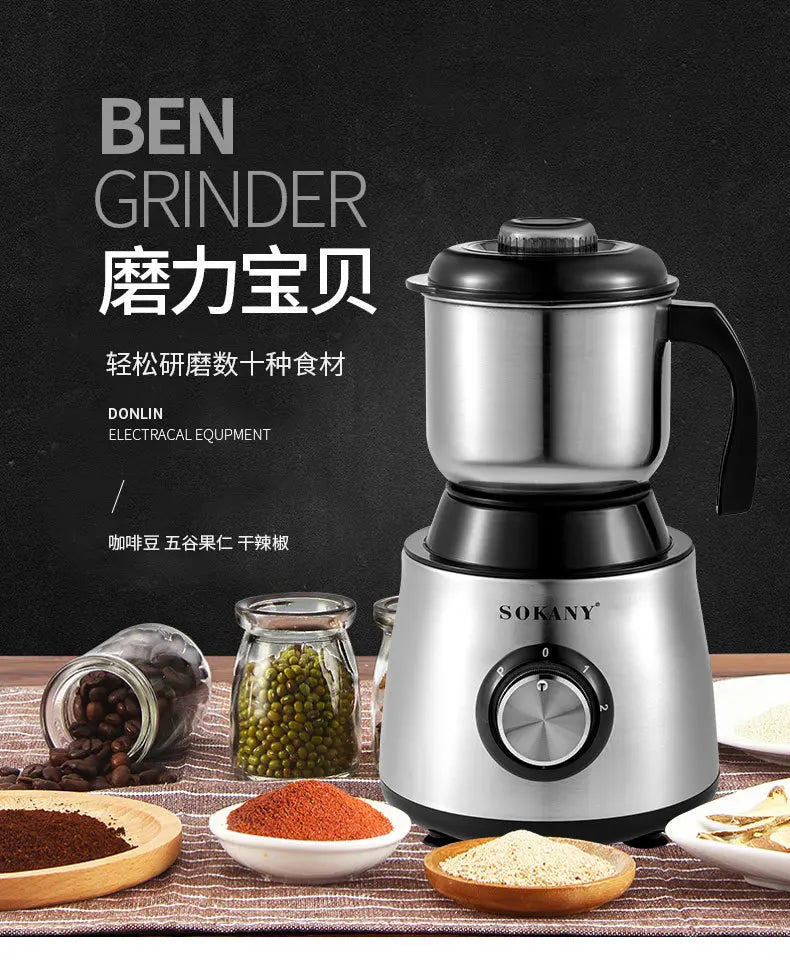 220V 500W Electric Coffee Grinder Electric Kitchen Cereals Nuts Bean Spices Grains Grinder Household Office Mixer Coffee Grinder