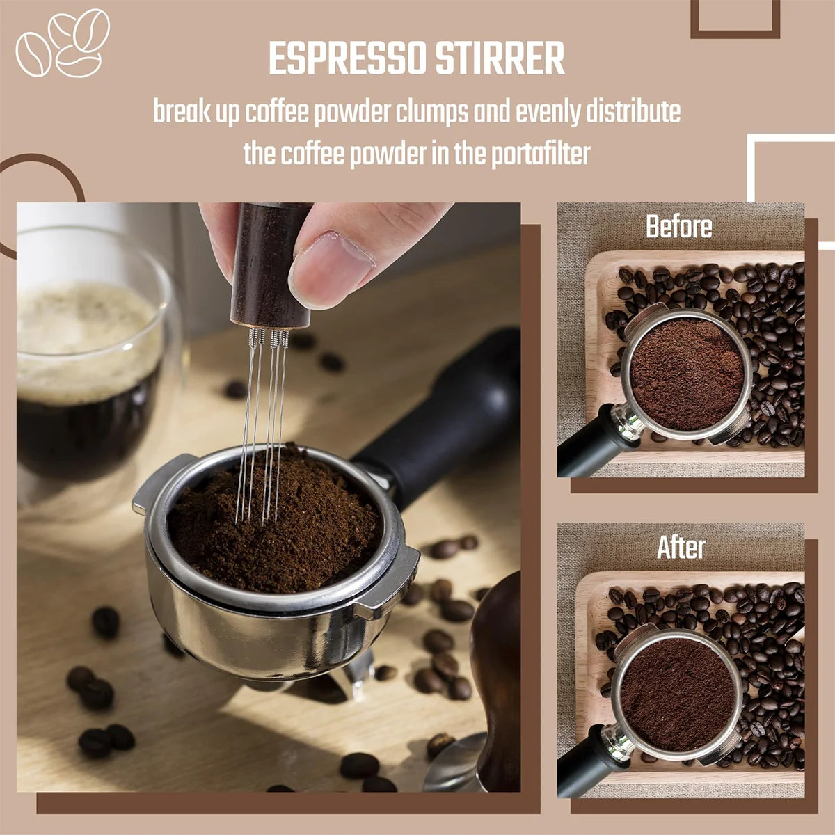 Coffee Bean Dosing Cup Set, Ceramic Coffee Bean Dosing Tray & Spray Bottle and Espresso Coffee Stirrer Tool, Coffee Accessories