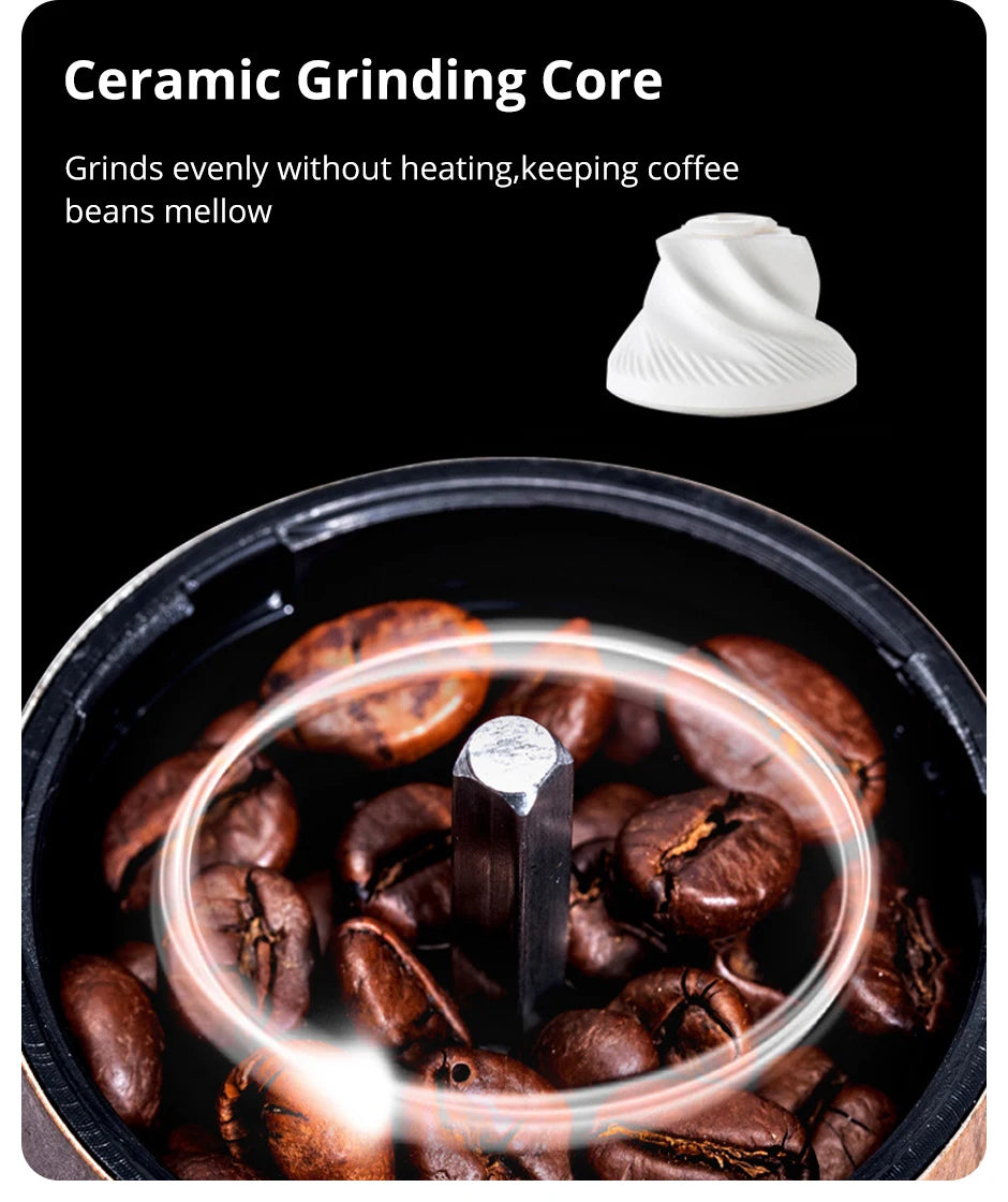 Coffee Bean Grinder Portable Wood Grain Stainless Steel Crank Hand Hand Coffee Grinder Kitchen Tool Grinder