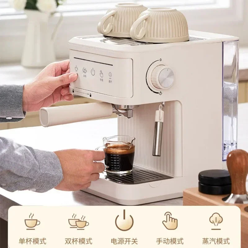 Electric Espresso Maker Professional Italian Espresso Coffee Maker Semi Italian Cappuccino Milk Frother Coffee Machines 20Bar
