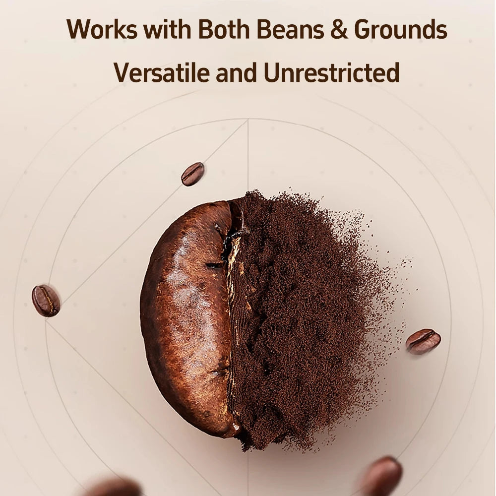 2-in-1 Drip Coffee Machine for Ground & Beans Home Coffee Maker with Digital Display And Warm Function