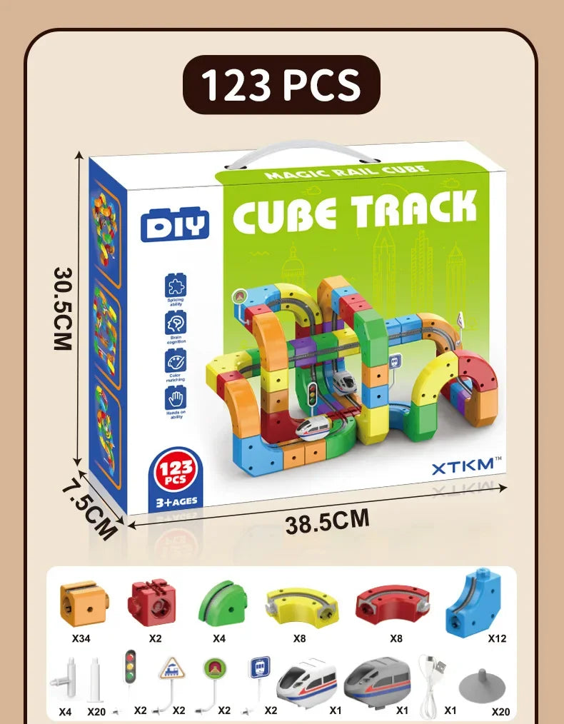 Educational Toys  Latest Assembly Magic Track Train Set Children'S Toys Non-Remote Control Rail Car Gift Box
