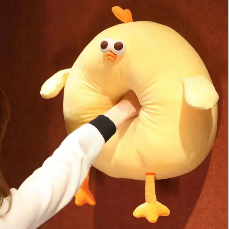 Funny Fat Chicken Plush Toys Pillow Soft Simulation Cute Plushie Dolls Neck Pillow Stuffed Animal For Boys Girls Festival Gifts