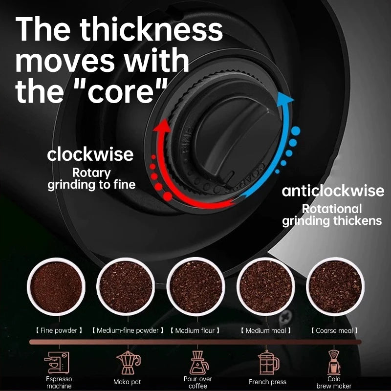 1 coffee bean grinder, portable grinder, bean grinder with adjustable thickness, office outdoor hand cranked coffee grinder