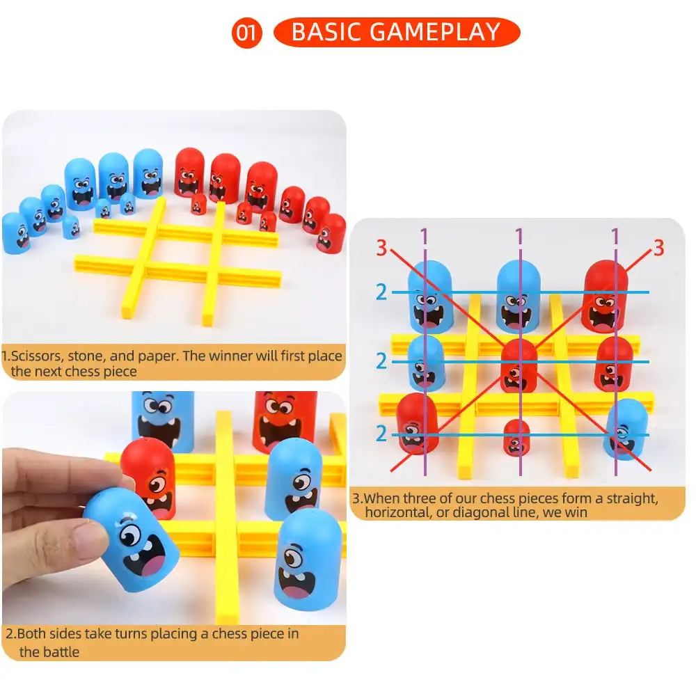Funny Table Board Games Tic Tac Toe Intellectual Big Eating Small Chess Interactive Multiplayer Party Games Toys for Kids Adult