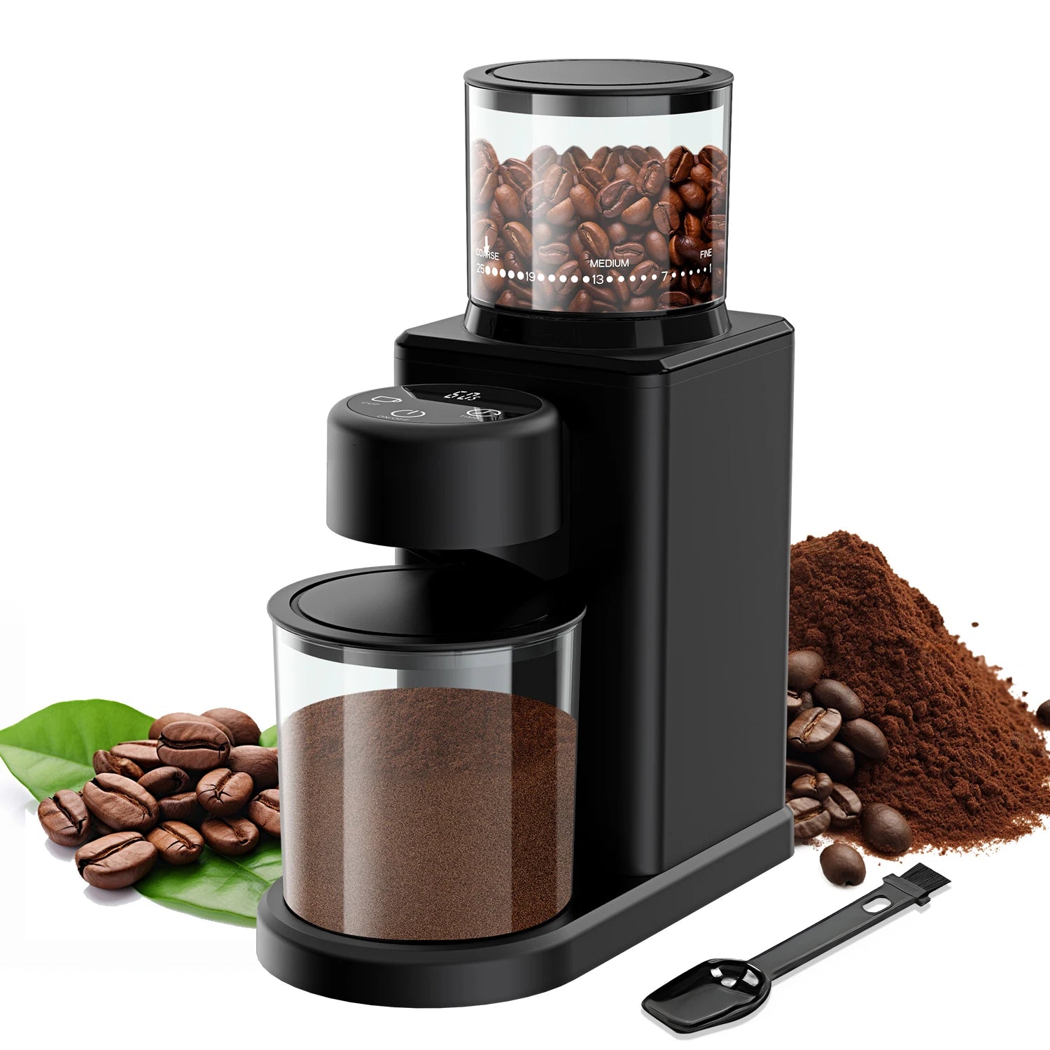Coffee Grinder  Electric Coffee Bean Grinder with 25 Grind Settings Adjustable for 2-12 Cups Anti-Static Design