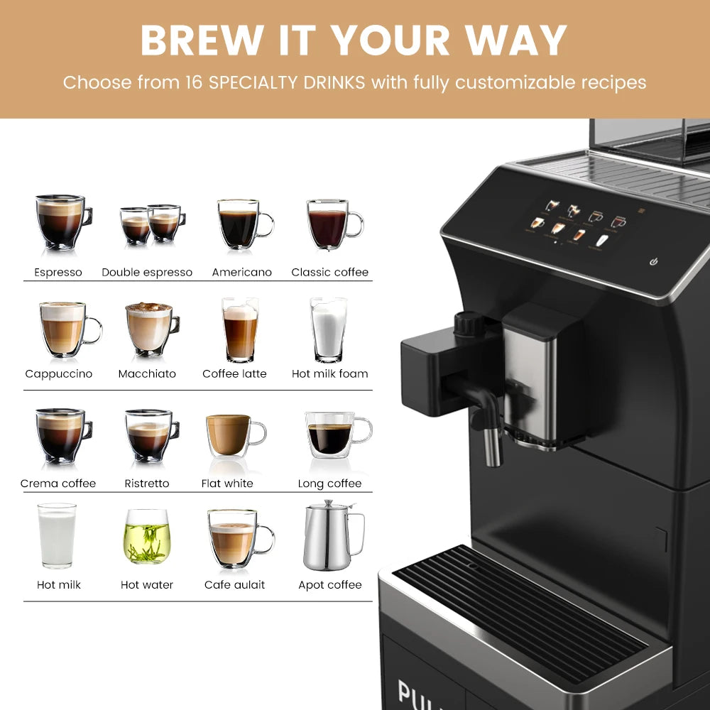 Mcilpoog  WS101+3 Business super automatic coffee machine Touch screen to quickly make coffee with one touch