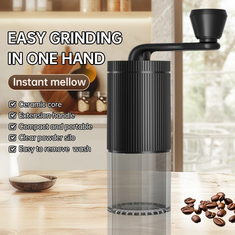 1 coffee bean grinder, portable grinder, bean grinder with adjustable thickness, office outdoor hand cranked coffee grinder