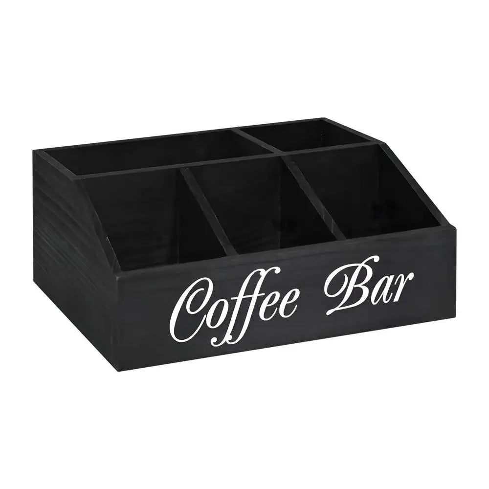 Coffee Tea Holder Basket Countertop Coffee Bar Accessories Wood Coffee Pods Holder Storage Basket for Offices Coffee Bar