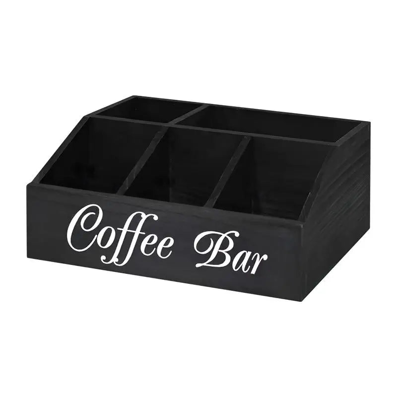 Coffee Tea Holder Basket Countertop Coffee Bar Accessories Wood Coffee Pods Holder Storage Basket for Offices Coffee Bar
