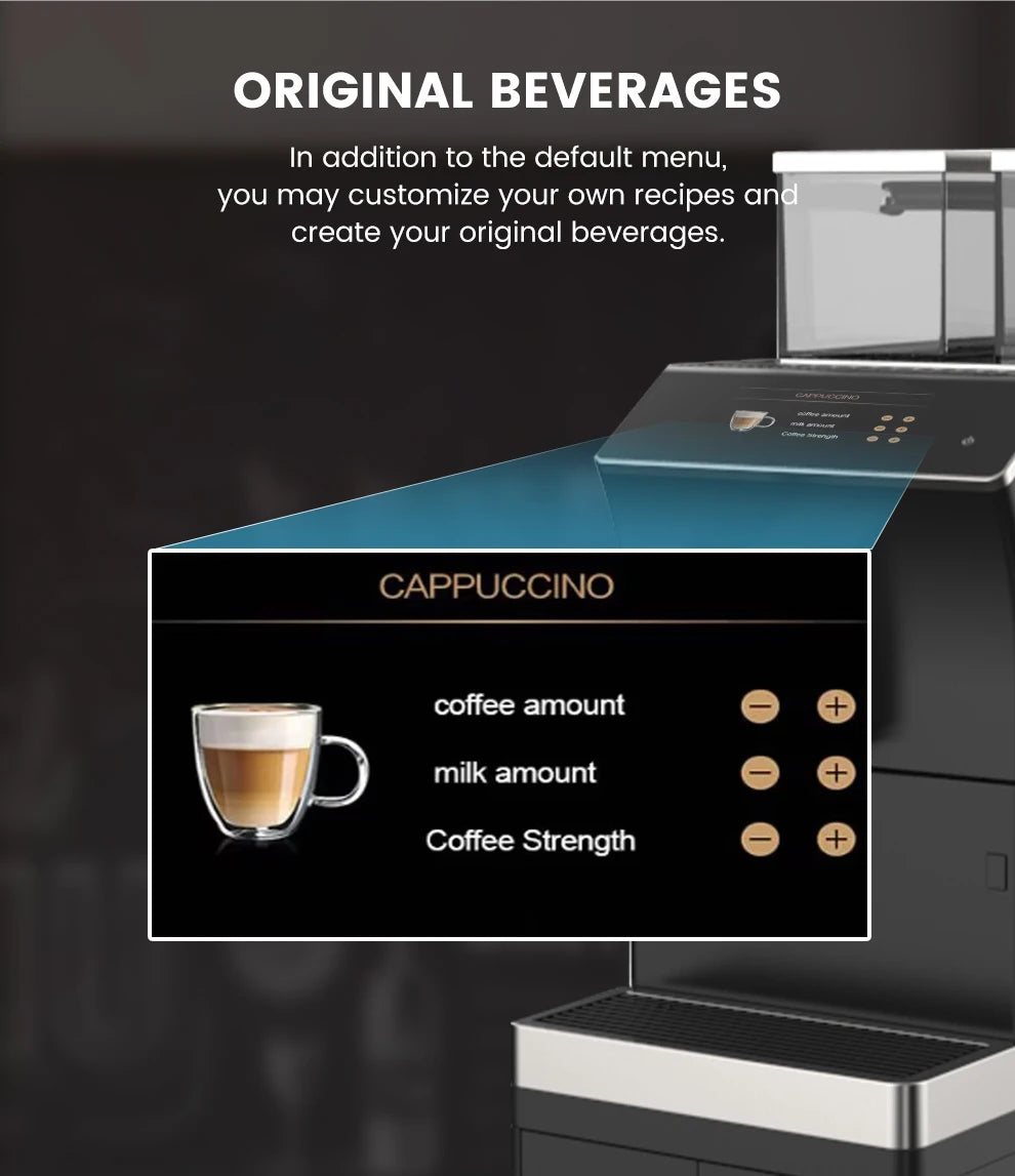 Mcilpoog  WS101+3 Business super automatic coffee machine Touch screen to quickly make coffee with one touch