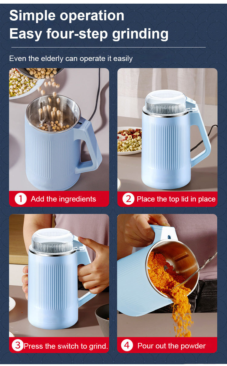 2025 New Coffee Bean Grinder Household Multifunctional Soybean Chili Grain Nut Grinder Kitchen Portable Food Processor 8 Blades