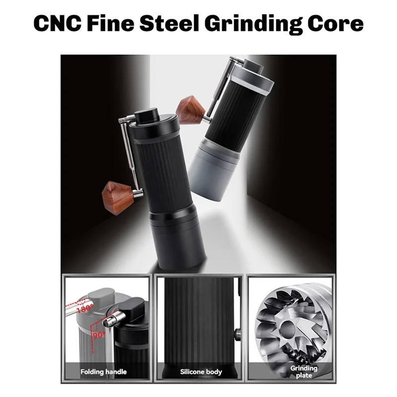 B82B-Coffee Bean Grinder,CNC Fine Steel Grinding Core, Hand-Cranked Portable Folding Coffee Mill
