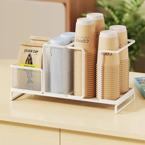 1Pcs Coffee Tea Condiment Accessories Holder Multifunction Disposable Coffee Cup Holder Organizer For Kitchen Office Break Room