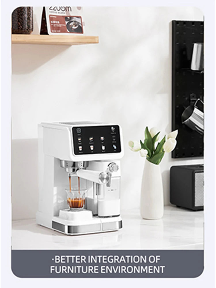 Italian Espresso Machine Household High-pressure Automatic Milk Foam Making Intelligent Color Screen Integrated Coffee Machine