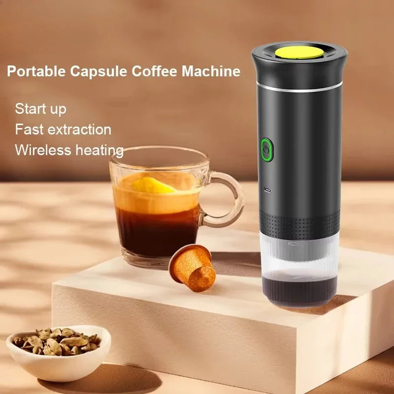 Coffee Machine Wireless Electric Coffee Machine Portable Espresso Coffee Machine Maker 3-in-1 Capsule Powder Travel Coffee Maker