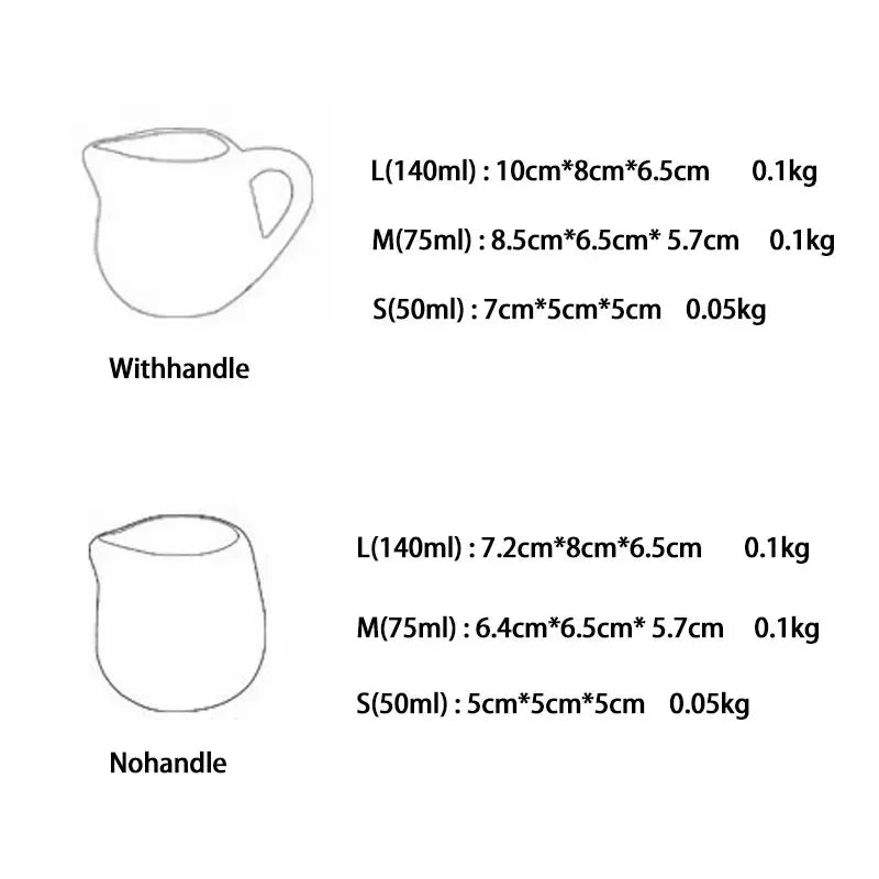 Cafe Coffee Maker Accessories White Ceramic Milk Jug For Kitchen Afternoon Tea Milk Frothing Jug Pitcher Cup Coffeeware