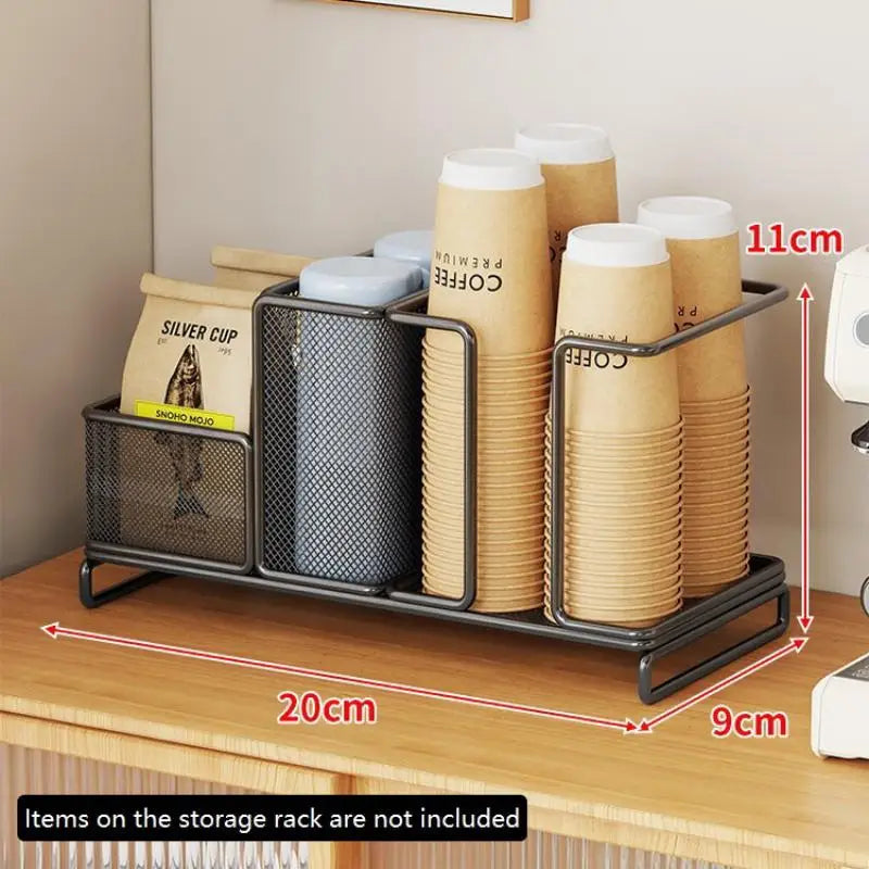 1Pcs Coffee Tea Condiment Accessories Holder Multifunction Disposable Coffee Cup Holder Organizer For Kitchen Office Break Room