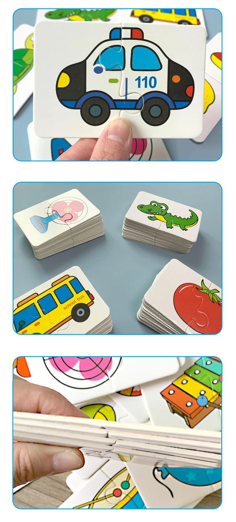 Montessori Cards Educational Toys for Children Learning Educational Puzzles Develop Cognitive Games for Babies Kids Baby Novel