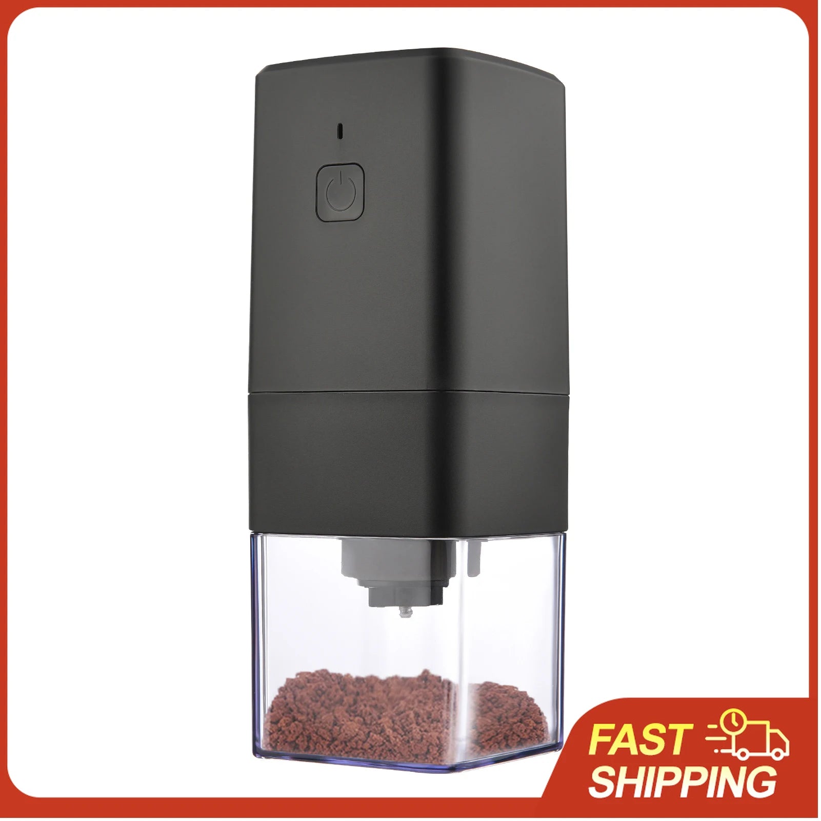 Portable Mini Electric Burr Coffee Grinder with Adjustable Coarse Fine Grinding Removable Chamber for Home Travel Office Coffee