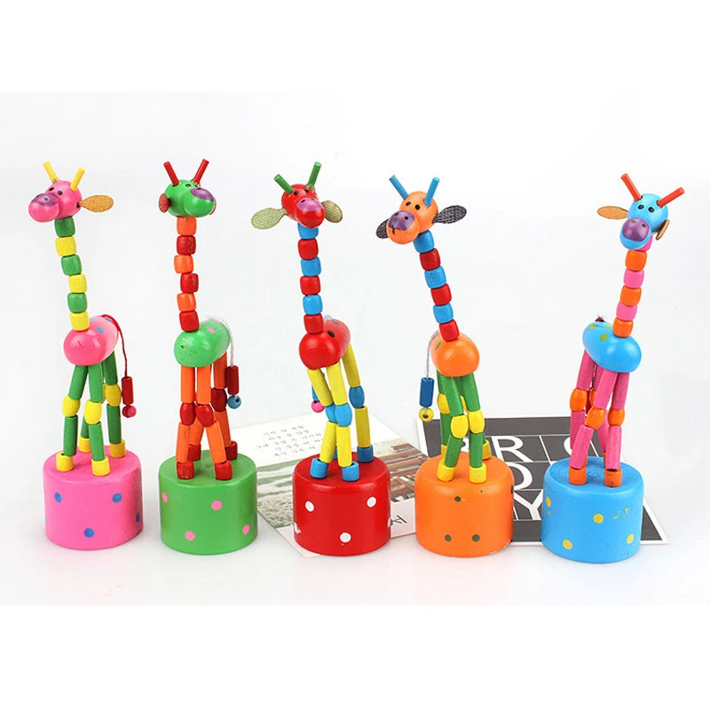 Montessori Toys Educational Wooden Toys for Children Early Learning Exercise Baby Fingers Flexible Materials Giraffe Toy Gifts