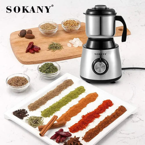 220V 500W Electric Coffee Grinder Electric Kitchen Cereals Nuts Bean Spices Grains Grinder Household Office Mixer Coffee Grinder
