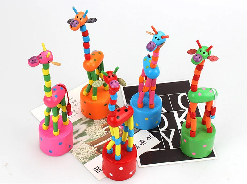 Montessori Toys Educational Wooden Toys for Children Early Learning Exercise Baby Fingers Flexible Materials Giraffe Toy Gifts
